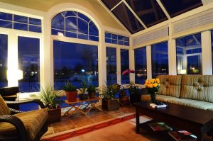 Fully furnished sunroom with plants