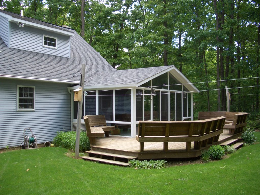 PAsunrooms cathedral sunroom with sliding glass doors