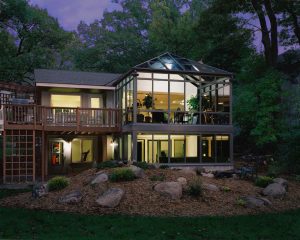 Two story conservatory sunroom