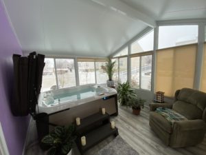 Solid Roof Sunroom Hot Tub Enclosure