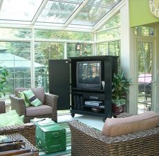 Fully furnished PAsunrooms cathedral style sunroom