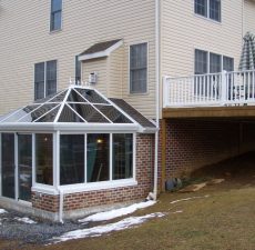 Brick conservatory sunroom