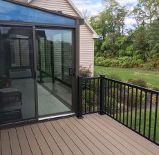 Sliding door to straight roof sunroom