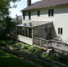 Glass straight roof sunroom