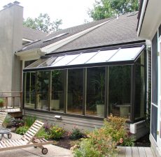 Straight roof sunroom from outside