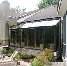 Straight roof sunroom from outside