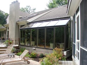 Straight roof sunroom from outside