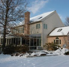 Sunroom addition in the winter