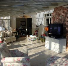 Straight roof sunroom turned into a family room