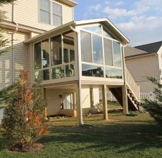 mounted solid cathedral sunroom deck