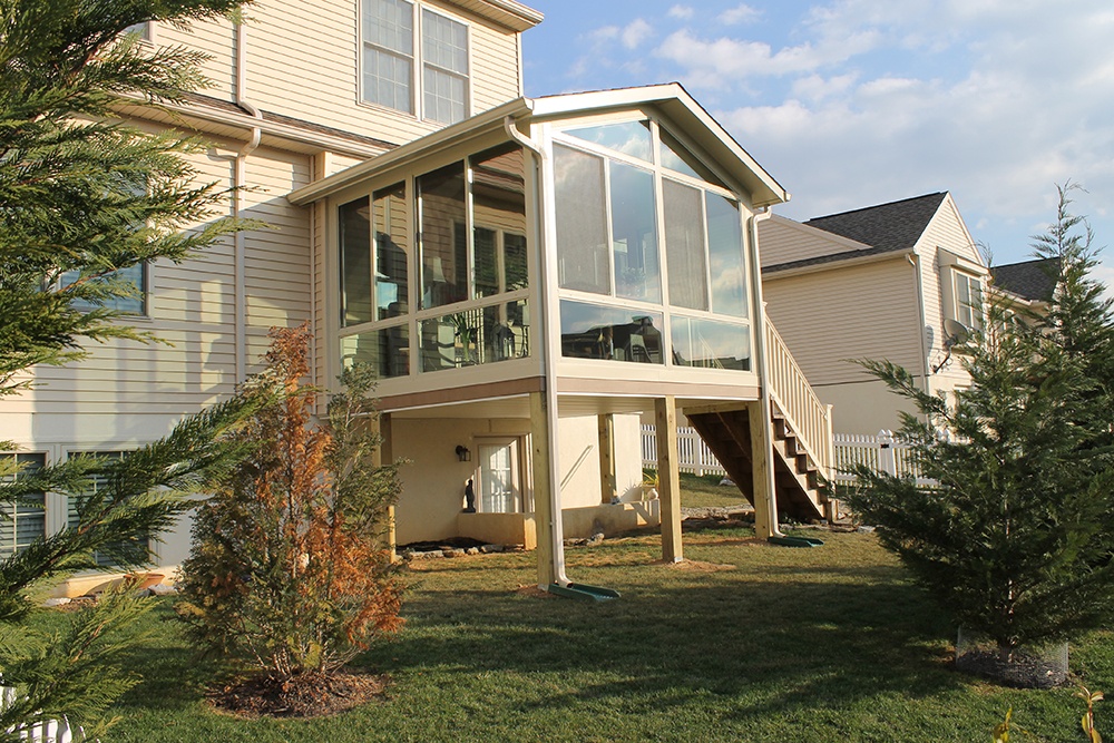 mounted solid cathedral sunroom deck