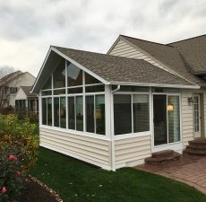 solid roof cathedral sunroom installed by pasunrooms