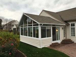 solid roof cathedral sunroom installed by pasunrooms