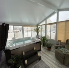 Solid Roof Sunroom Hot Tub Enclosure